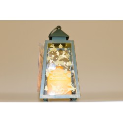 Lanterna verde con candela led verde