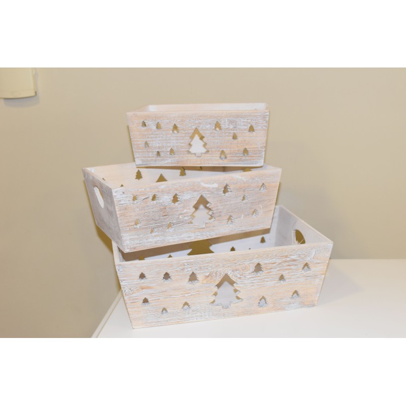 Cassette decorate con alberelli