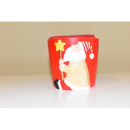 Vasetto in ceramica con due canovacci